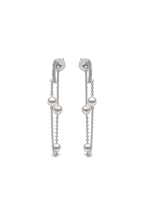 Yoko London 18kt white gold Trend freshwater pearl and diamond earrings - Silver