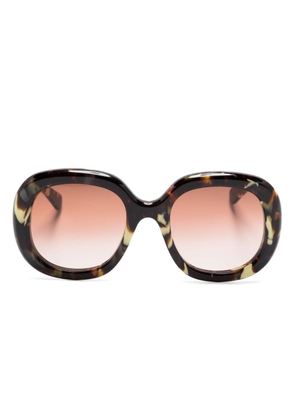 Chloé Eyewear tortoiseshell-effect oversize-frame gradient sunglasses - Brown