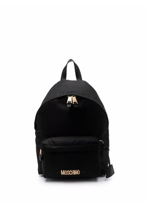 Moschino logo-plaque backpack - Black