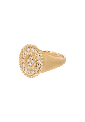 Kimaï 18kt yellow gold pavé diamond signet ring