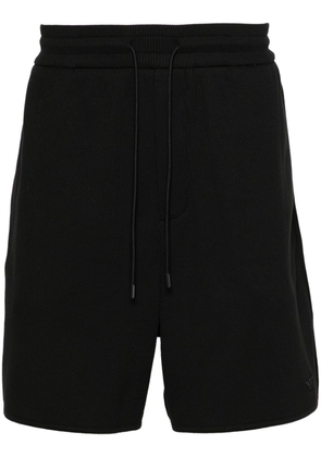 Emporio Armani mid-rise ribbed track shorts - Black