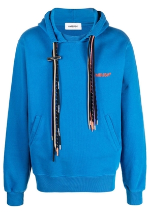 AMBUSH multicord-drawstring organic cotton hoodie - Blue