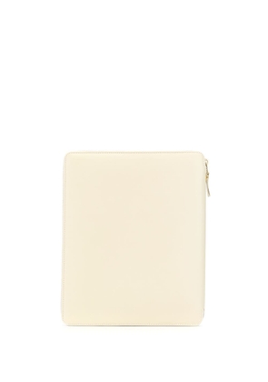 Comme Des Garçons Wallet leather laptop case - White