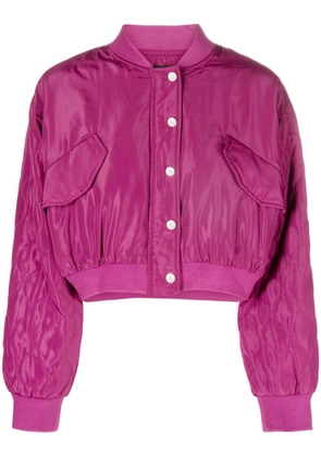 Maje quilted cropped bomber jacket - Pink