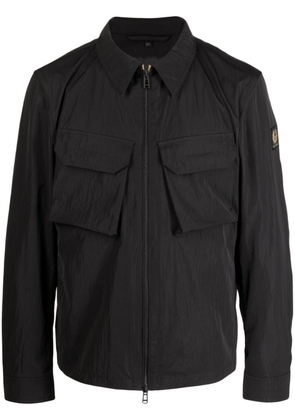 Belstaff logo-patch zip-up shirt jacket - Black