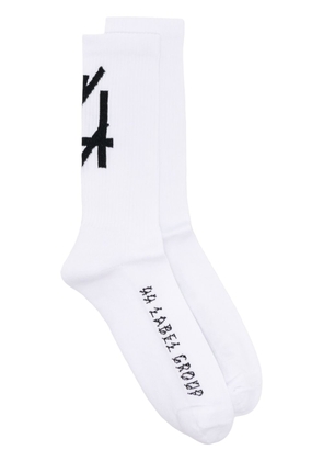 44 LABEL GROUP intarsia-knit logo socks - White