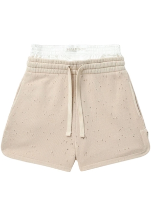 Halfboy layered cotton shorts - Neutrals