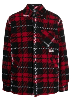 Gcds check-pattern shirt jacket - Red