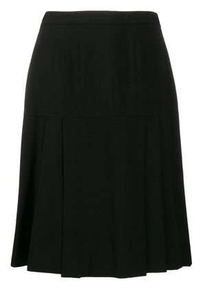 CHANEL Pre-Owned pleated knee-length skirt - Black