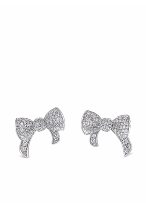 David Morris 18kt white gold Beaux diamond stud earrings - Silver