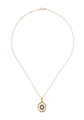 Annoushka 14kt and 18kt yellow gold O diamond initial pendant necklace