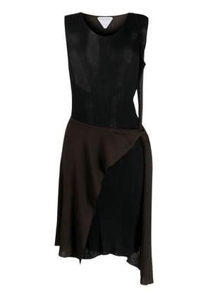 Bottega Veneta bicolour sheer rib-knit dress - Black