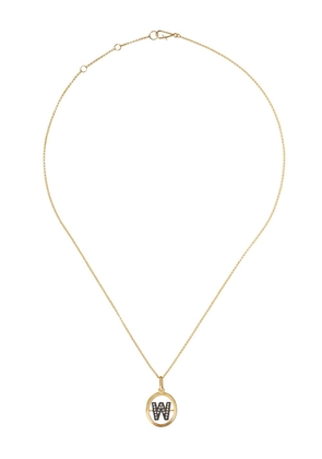Annoushka 14kt and 18kt yellow gold W diamond initial pendant necklace