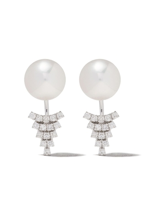 Yoko London 18kt white gold Novus freshwater pearl and diamond earrings - Silver