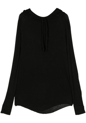 Masnada drop-shoulder drawstring hoodie - Black