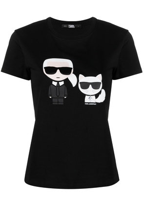 Karl Lagerfeld Karl and Choupette Ikonik T-shirt - Black