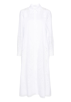 Alberta Ferretti broderie-anglaise shirt dress - White