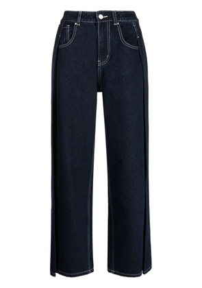 b+ab overlapping-panel wide-leg jeans - Blue