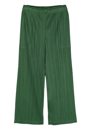 Pleats Please Issey Miyake March pleated wide-leg trousers - Green