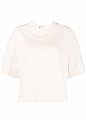 Y-3 logo-print organic cotton T-shirt - Neutrals