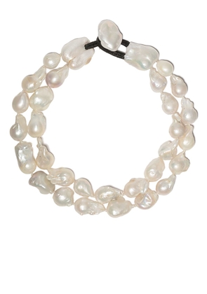 Monies double pearl necklace - White