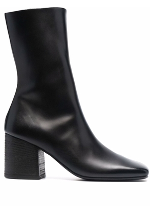 Marsèll square-toe mid-calf leather boots - Black