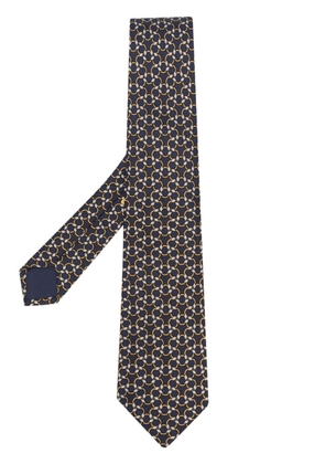 Hermès Pre-Owned 2000s geometric print silk necktie - Blue