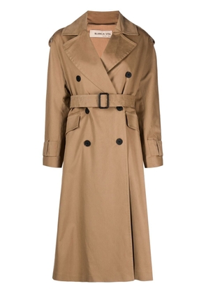 Blanca Vita double-breasted trench coat - Brown