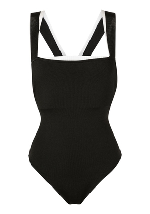 Osklen May layered-effect ribbed one-piece - Black