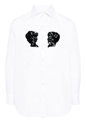 BODE sequin-embellished cotton shirt - White