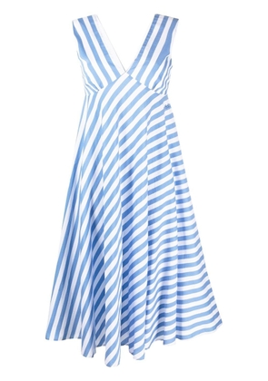 Semicouture empire-line stripe midi dress - White