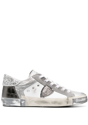 Philippe Model Paris panelled logo-patch sneakers - Silver