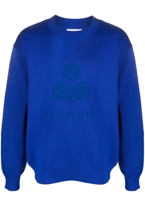 MARANT logo-jacquard fine-knit sweatshirt - Blue