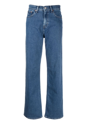 Tommy Jeans logo-patch cotton blend bootcut jeans - Blue
