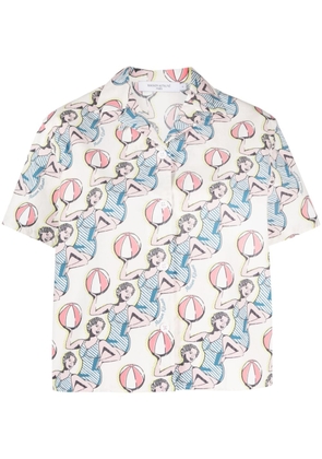 Maison Kitsuné graphic-print cotton shirt - Neutrals