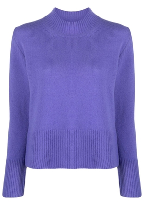 Alysi mock-neck virgin wool jumper - Purple
