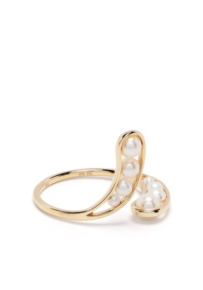 Ruifier 18kt yellow gold Morning Dew Droplet pearl ring