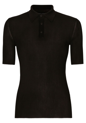 Dolce & Gabbana button-fastening polo shirt - Black