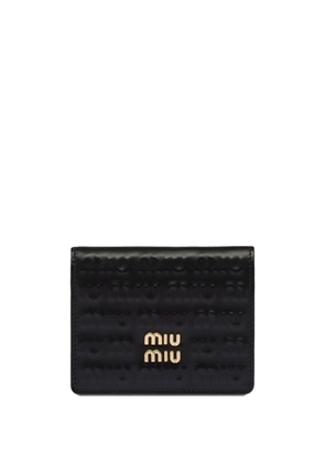 Miu Miu monogram-embossed bi-fold wallet - Black