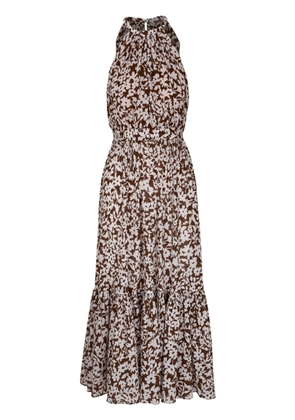 Michael Kors floral-print cotton maxi dress - Brown