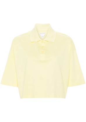 Bottega Veneta piqué-weave cropped polo shirt - Yellow