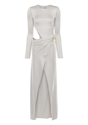 Elisabetta Franchi asymmetric cut-out long dress - Grey