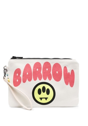 BARROW logo-print cotton clutch bag - Black
