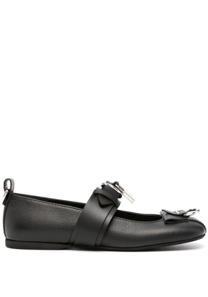 JW Anderson padlock-detail leather ballerina shoes - Black