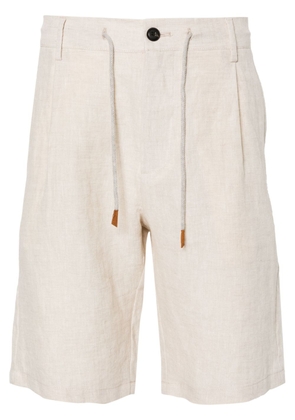 Eleventy drawstring-waist linen shorts - Neutrals
