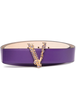 Versace Virtus Crystal leather belt - Purple
