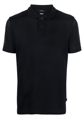 BOSS short-sleeved mesh polo shirt - Blue