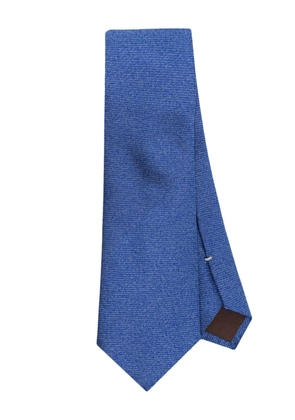 Canali pattern-jacquard silk tie - Blue