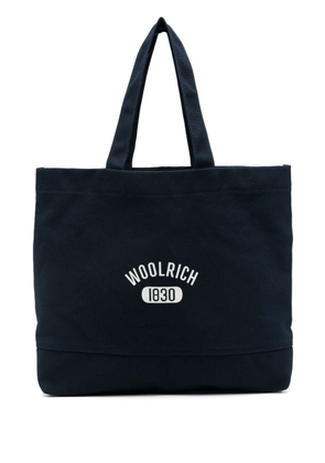 Woolrich logo-print canvas tote bag - Blue