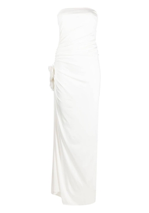 Magda Butrym floral-appliqué maxi dress - White